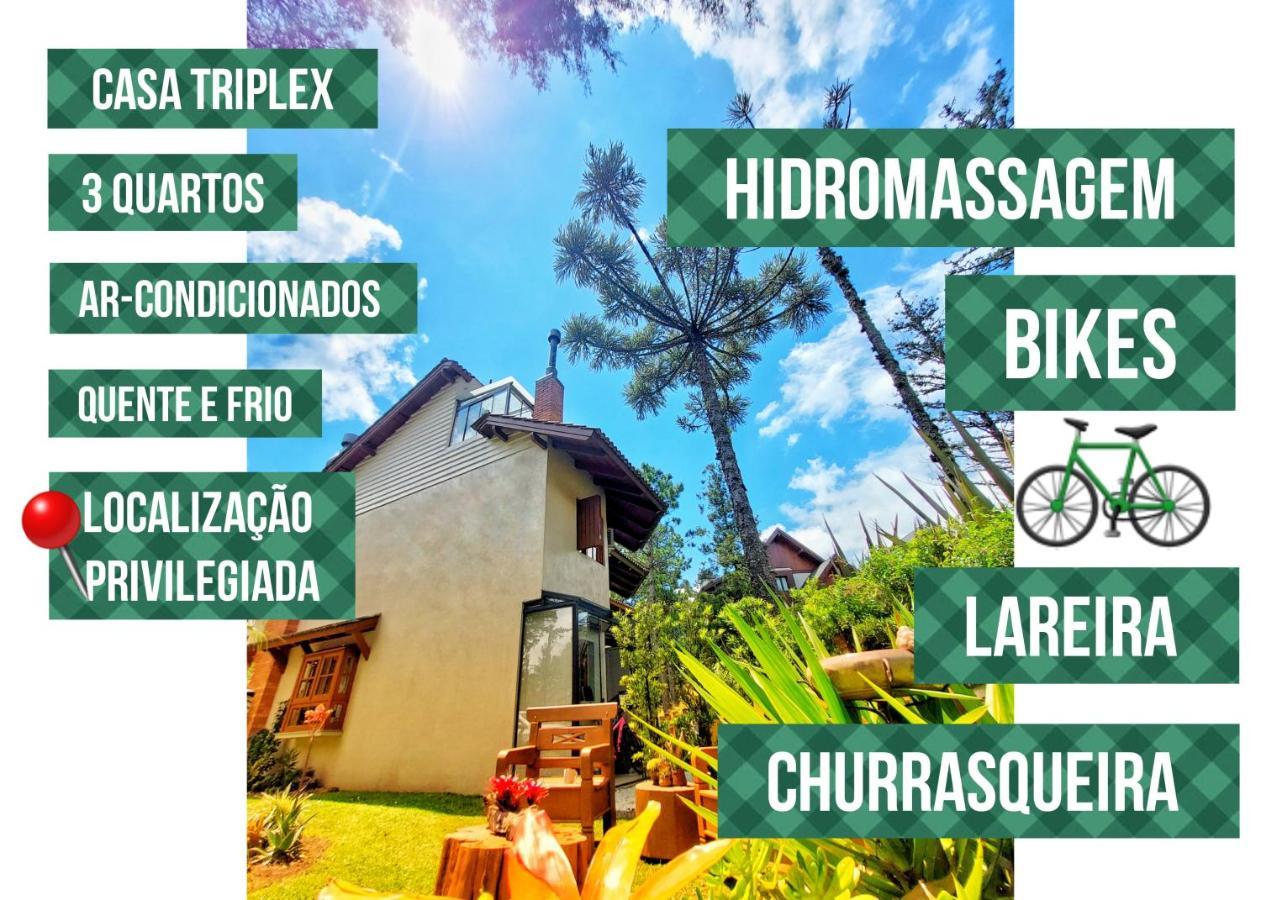 Villa Incrivel Casa Com Hidro-Bikes-Centro De Gramado 3Q Esterno foto